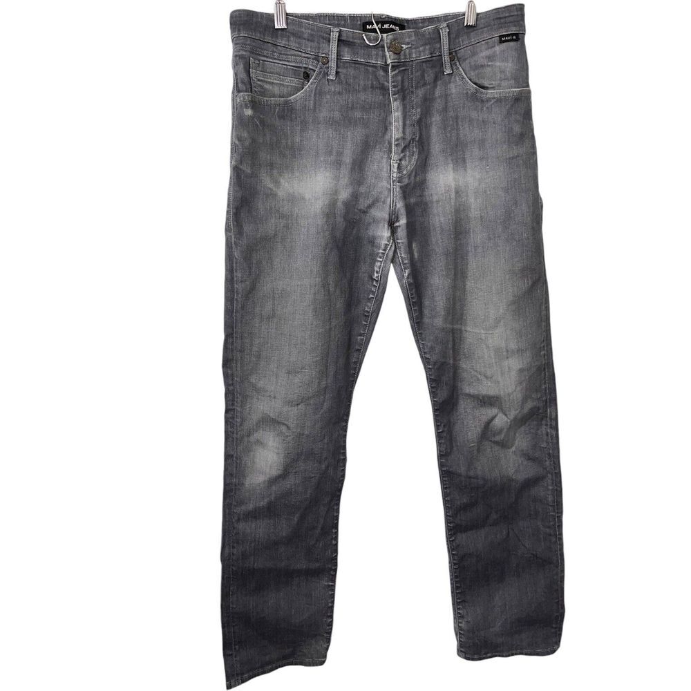 Mavi Jeans‎ Matt Mens 34x33  Denim Medium Wash Gray Grunge Straight Leg Relaxed